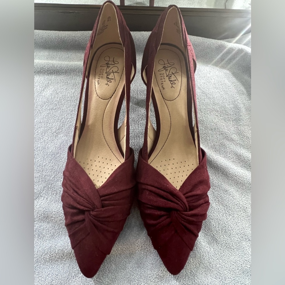 Burgundy low heel size 9.5